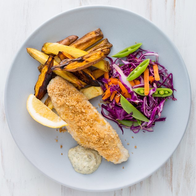 Fish ‘n’ Chips with Tartare Sauce and Slaw