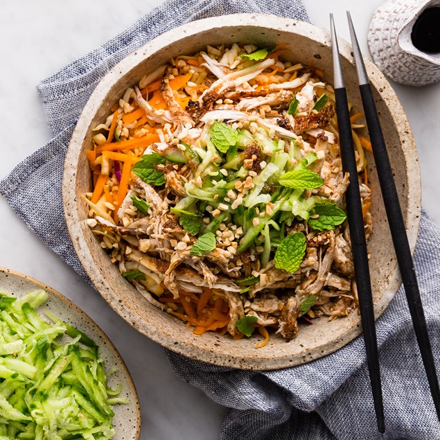 Sichuan Chicken Salad with Black Vinegar Ginger Dressing