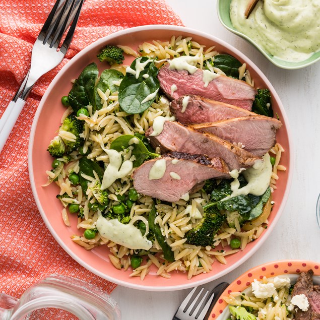 Herbed Lamb Leg with Pasta Salad