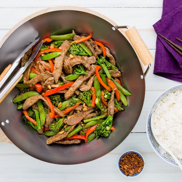 Beef and Cashew Stir-Fry with Jasmine Rice