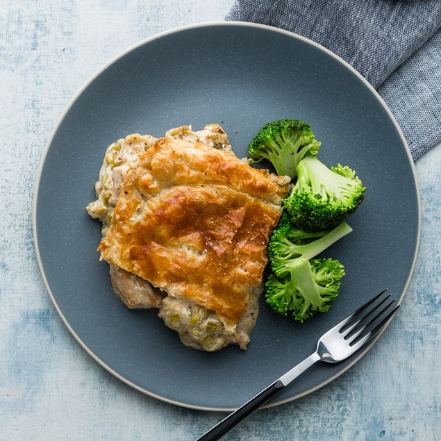 Chicken & Leek Pie with Broccoli