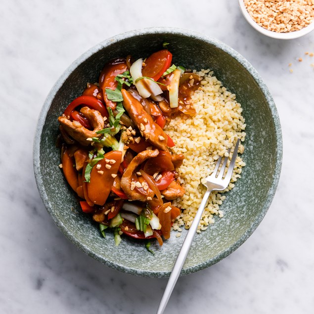 Huli Huli Pork with Rice and Peanuts