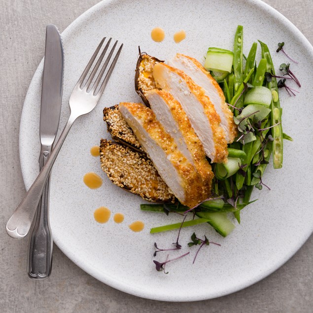 Chicken Katsu with Japanese Bean and Miso Salad