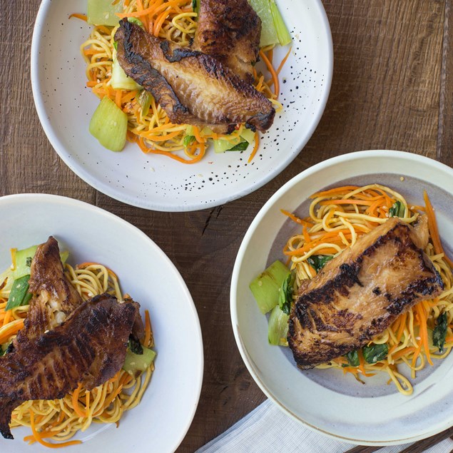 Indonesian Fried Fish with Sweet Chilli Noodles