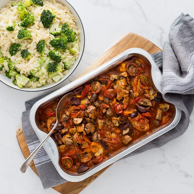 Chicken Cacciatore withe Broccoli Pasta