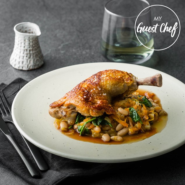 Paris Butter Chicken with White Bean Cassoulet by Nick Honeyman