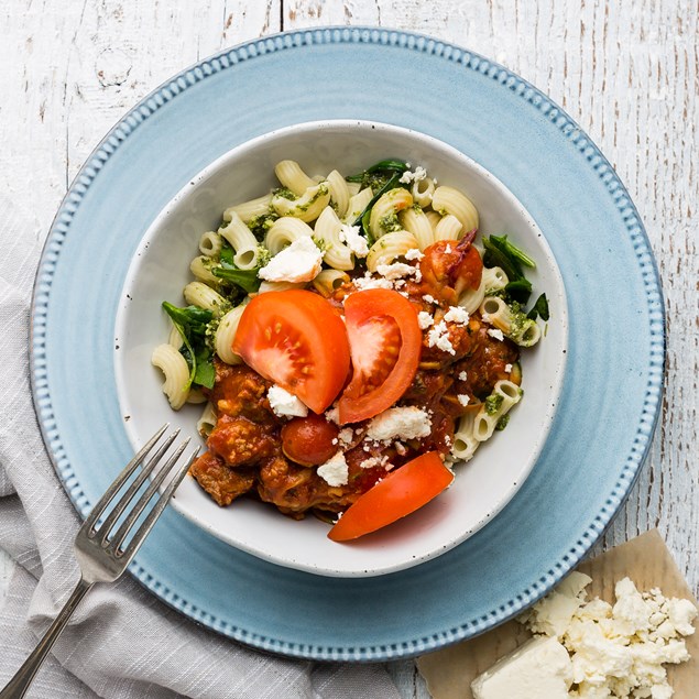 Italian Beef with Pesto Pasta