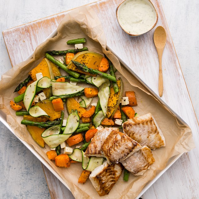 Market Fish with Asparagus and Herb Aioli