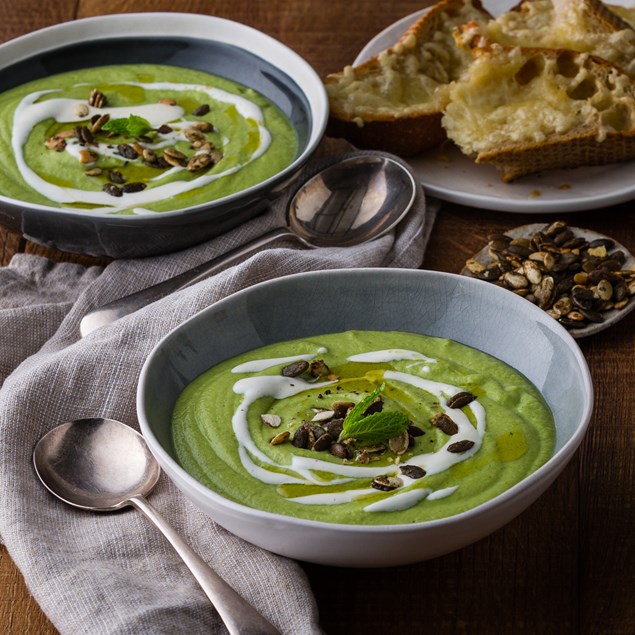 Broccoli & Cheese Soup with Crusty Bread