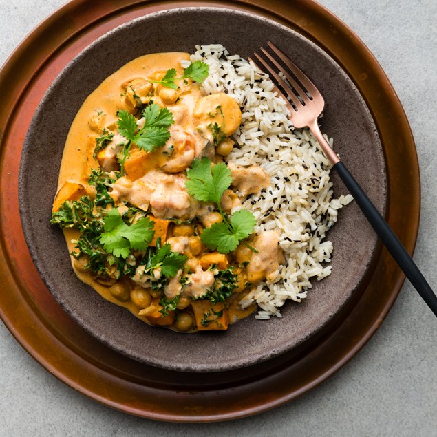 Chickpea Korma with Spiced Rice and Kasundi Yoghurt 