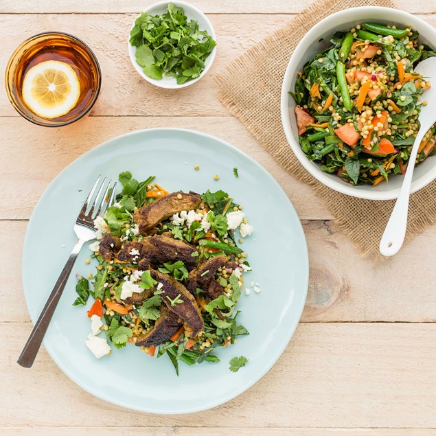 Moroccan Beef and Baby Spinach Sorghum