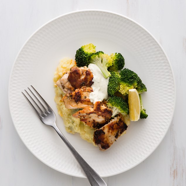 Lemon Chicken with Mash and Caper Crème