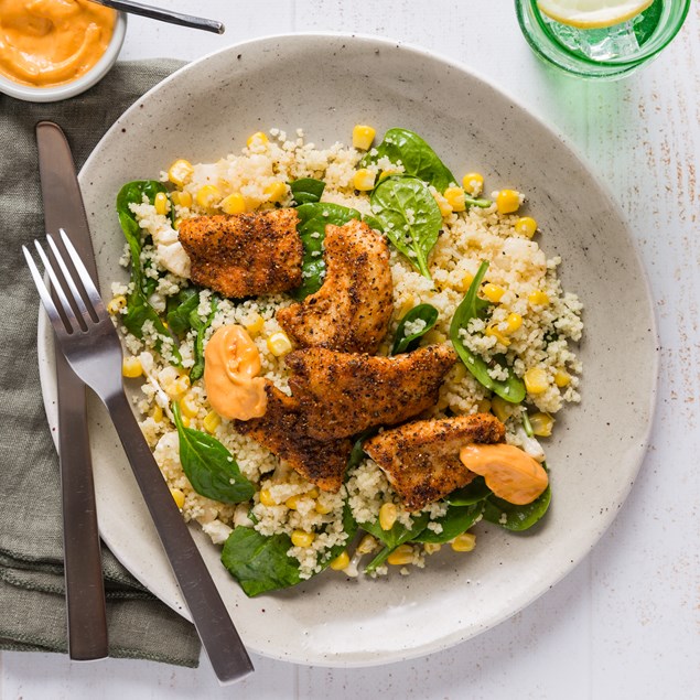 Lemon Pepper Fish with Smoked Tomato Aioli