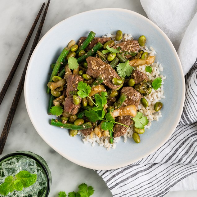Thai Beef Stir-Fry with Edamame & Lime