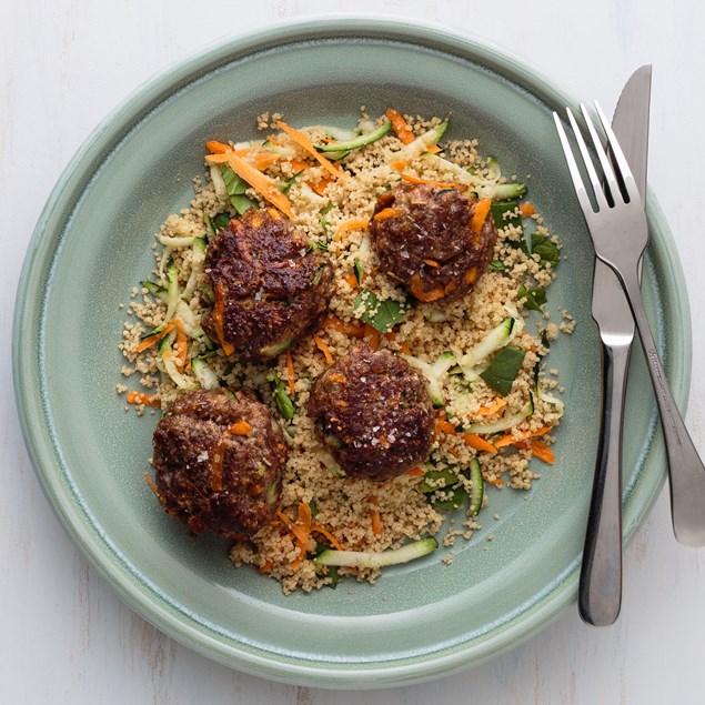 Cheesy Beef Rissole with Couscous