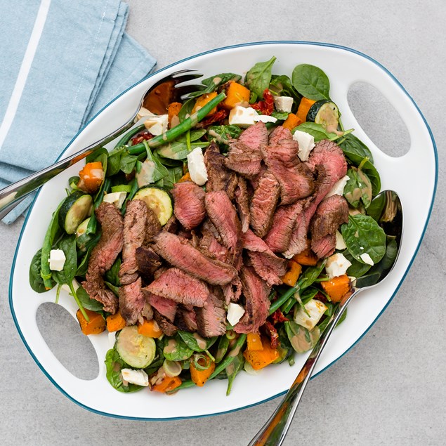 Rump Steaks with Pumpkin and Feta Salad