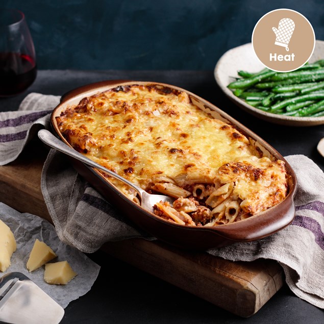 Baked Lamb Ragu with Rigatoni and Tomato Salad