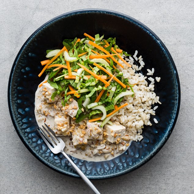Supernut Tofu Satay with Asian Slaw