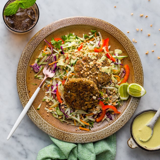 Thai Lentil Cakes with Makrut Lime Emulsion
