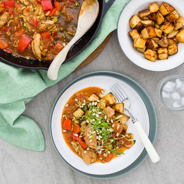 Spanish Chicken Casserole with Spiced Potatoes