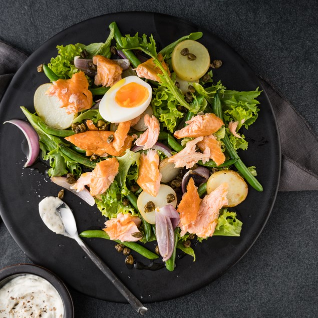 Smoked Salmon & Baby Potato Salad with Crispy Fried Capers