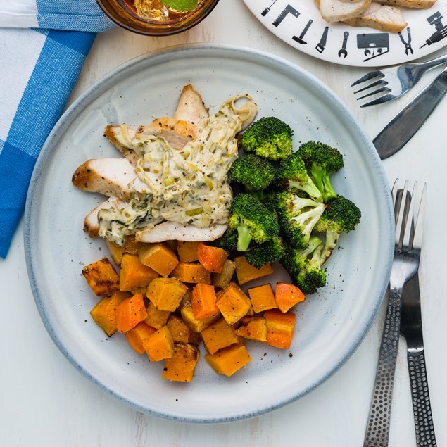 Creamy Chicken with Roasted Butternut Pumpkin