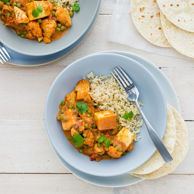 Paneer Tikka Masala with Brown Rice and Roti