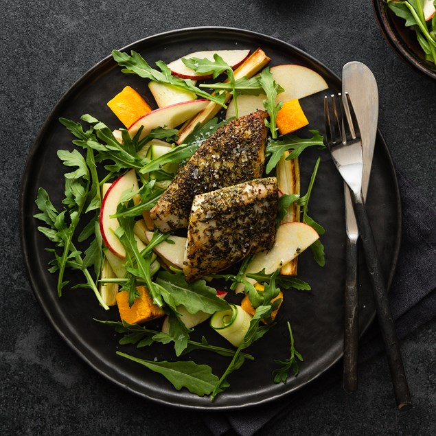 Herbed Fish with Roasted Vegetables and Béarnaise