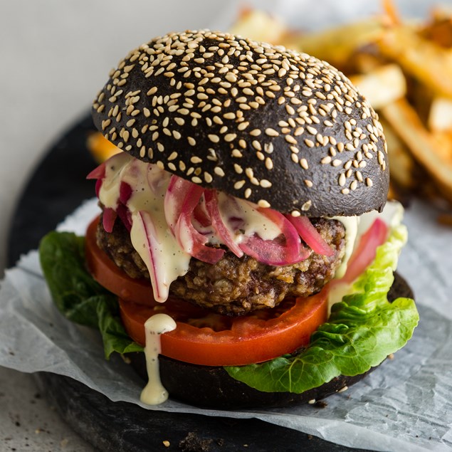 Wagyu Beef Burgers with Truffle Béarnaise and Parsnip Frites