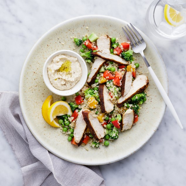 Persian chicken with orange and bulgur salad