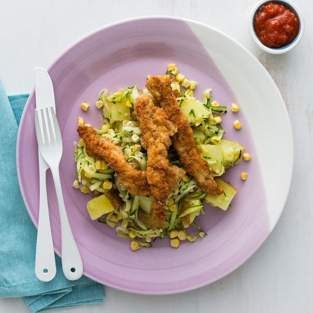 Crumbed Chicken with Summer Salad 