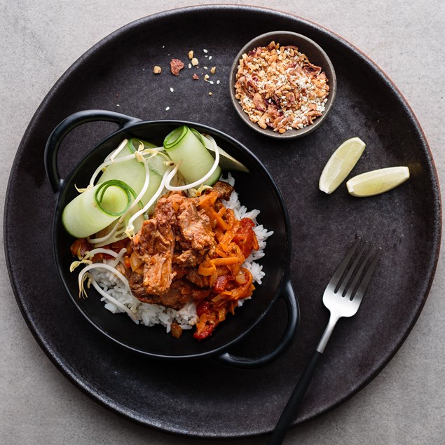 Vietnamese Braised Beef Cheek with Fragrant rice and Vietnamese Salad