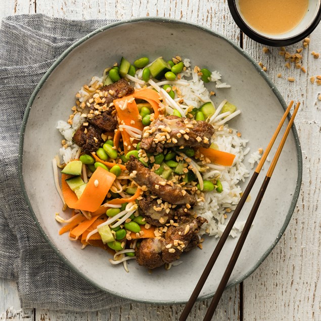 Japanese Ginger Chicken with Edamame Salad 