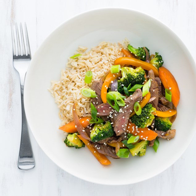 Beef and Broccoli Stir-Fry with Japanese Brown Rice