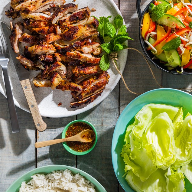 Thai Chicken with Coconut Rice and Mango Salad