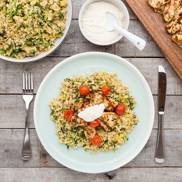 Tarragon Chicken with Zesty Veggie Quinoa