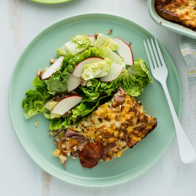 Ham and Cheese Crustless Quiche