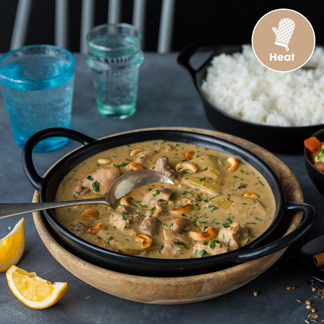 Chicken Massaman Curry with Rice and Cucumber Salsa