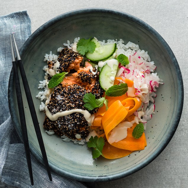 Sesame Salmon Sushi Bowl 