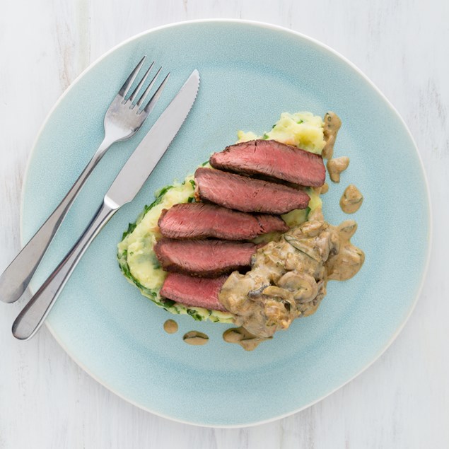 Beef Rump Steak with Creamy Mushroom Sauce