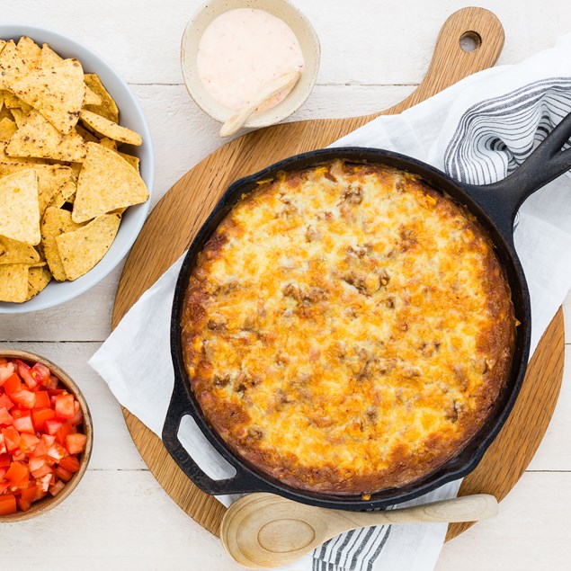 Beef Nachos with Sweet Chilli Sour Cream 