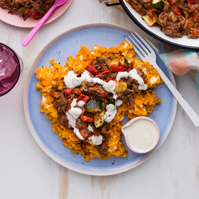 Mediterranean Braised Beef with Feta & Kumara Mash