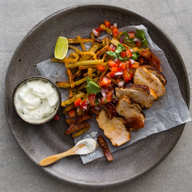 Chipotle Chickenwith Jalapeño Cream and Pico De Gallo
