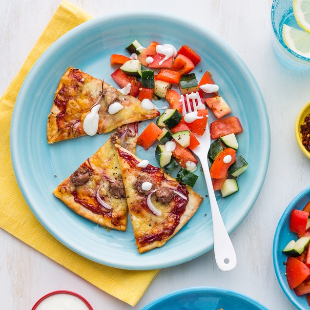 Greek Lamb Pizzas with Whipped Feta