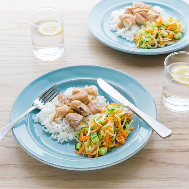 Chicken Satay with Rice and Sesame Salad