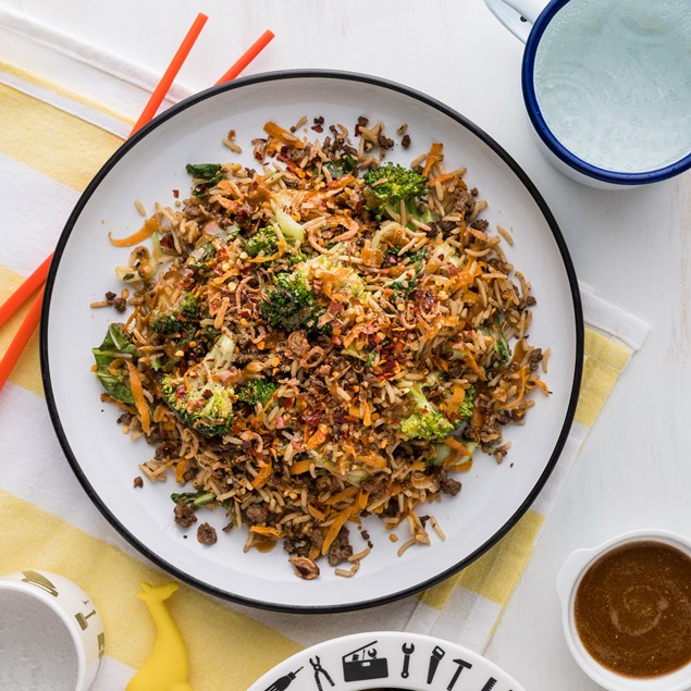 Beef Fried Rice with Crispy Shallots