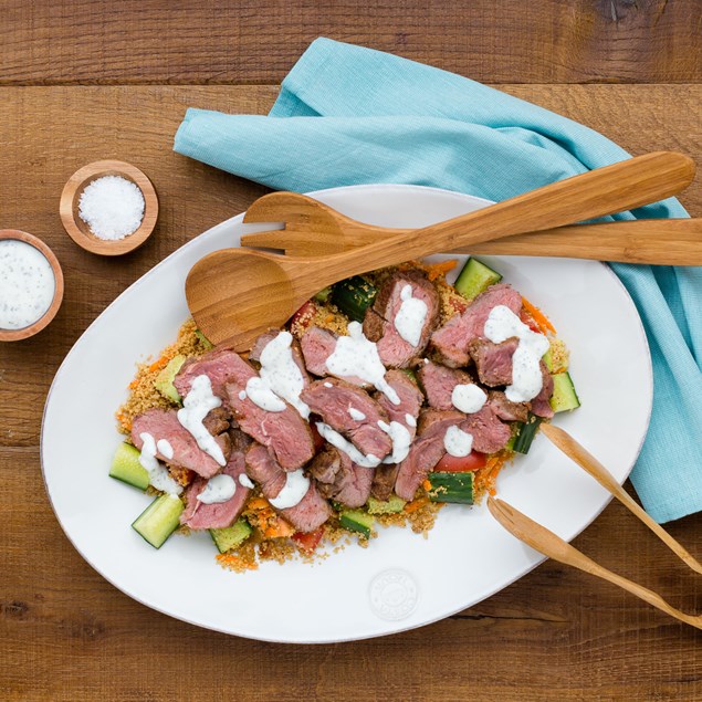 Moroccan Lamb Couscous Salad and Mint Yoghurt