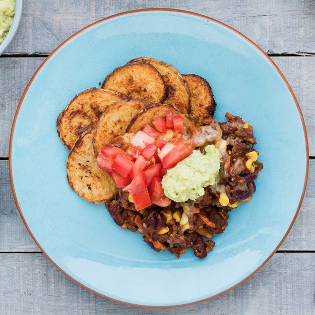 Beef Nachos with Potato Scoops