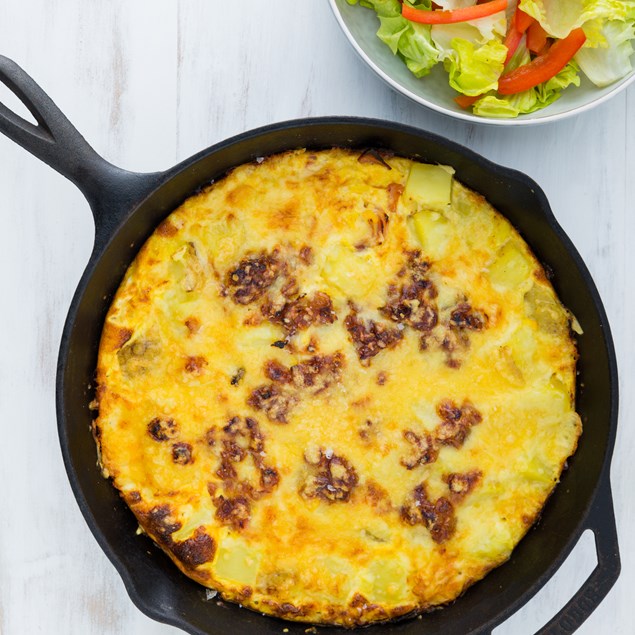 Bacon and Potato Frittata with Tomato Relish