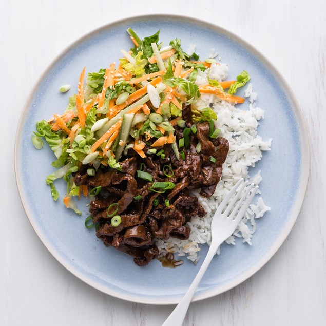 Teriyaki Beef with Rice and Sesame Salad